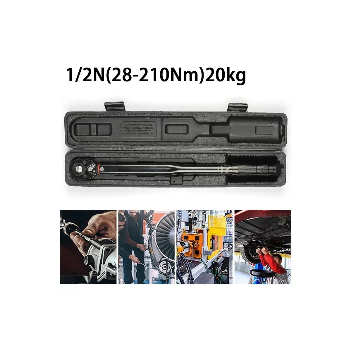 Torquímetro 1/2 28-210 Nm Llave Dinamométrica Ajustable.