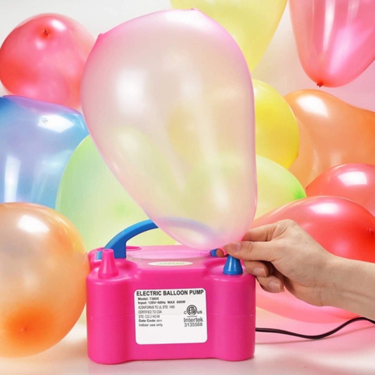 Bomba Para Inflar Globos Electrica Doble Inflador/fiestas rosa