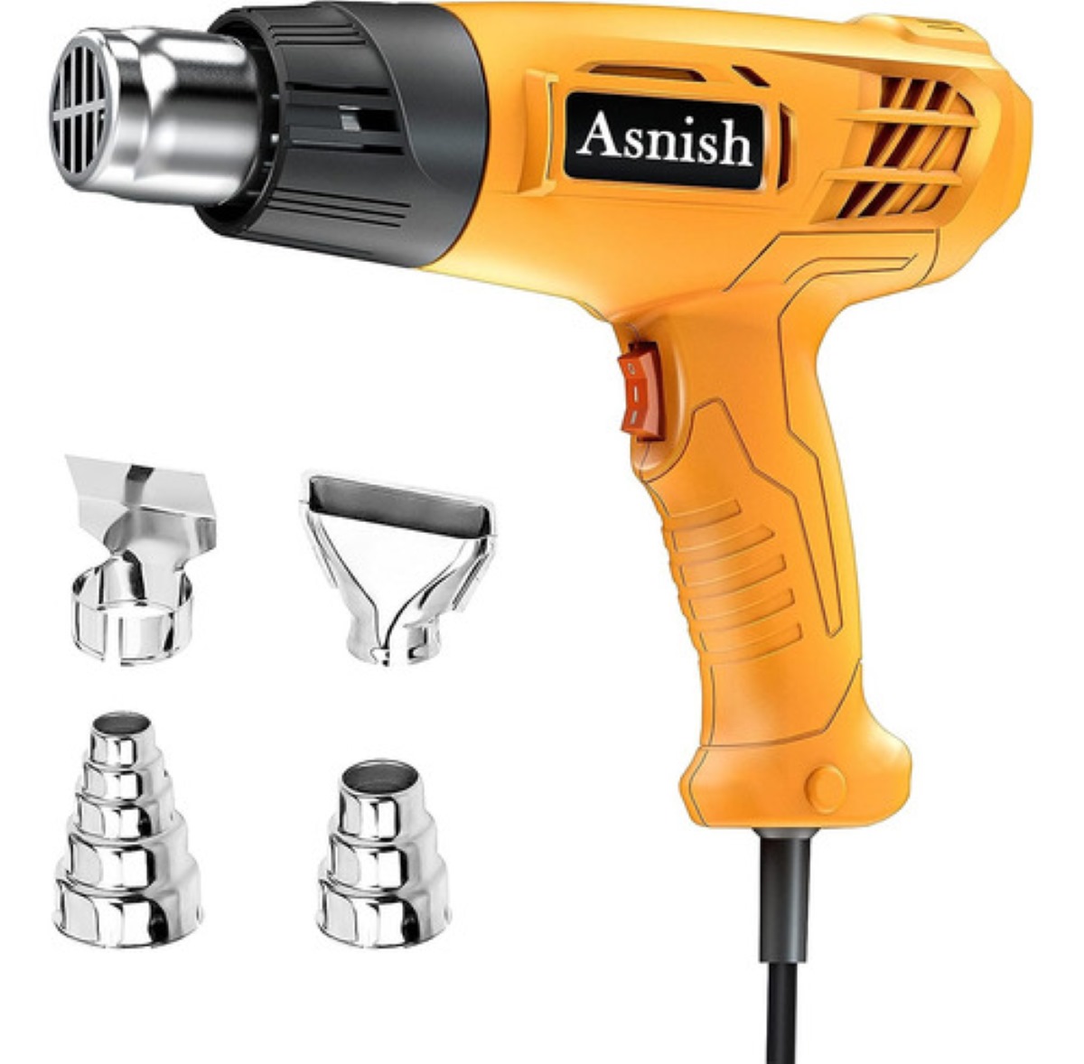 Pistola De Calor De 2000w Temperatura Regulable 4 Boquillas amarillo