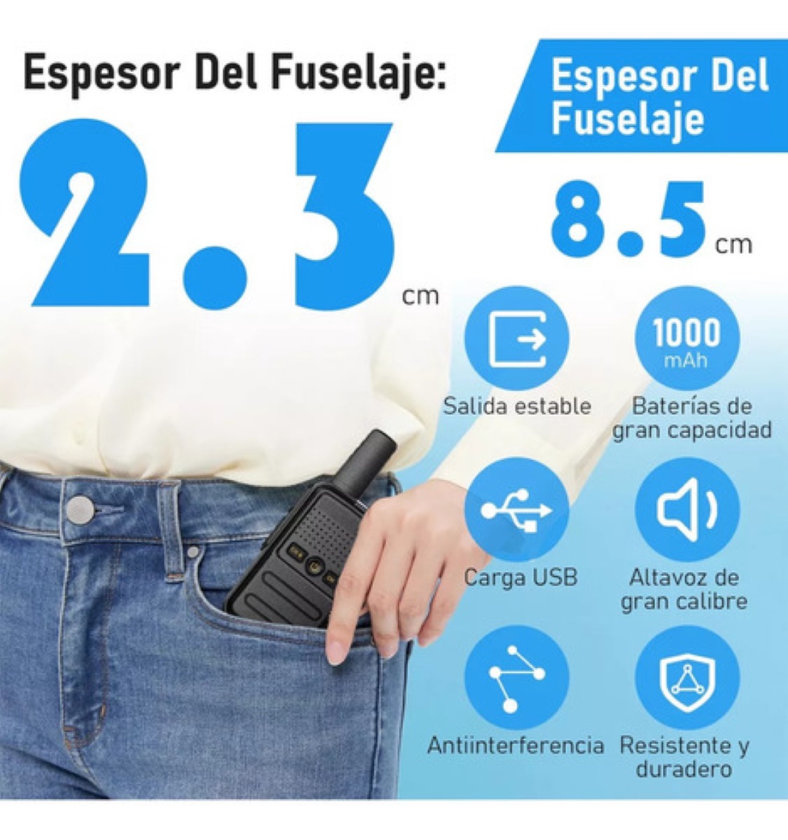 2 Radios Walkie Talkie Usb Recargable 16 Canale Mini 5km