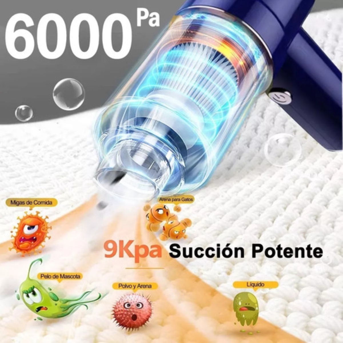 Aspiradora Para Auto Mini Portatil De Mano Inalambrica Kong
