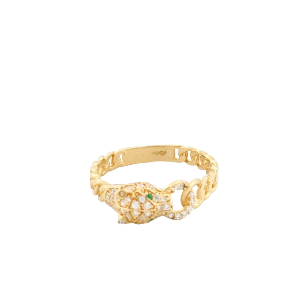 Anillo Jaguar Eslabones Oro 10 K + Obsequio.