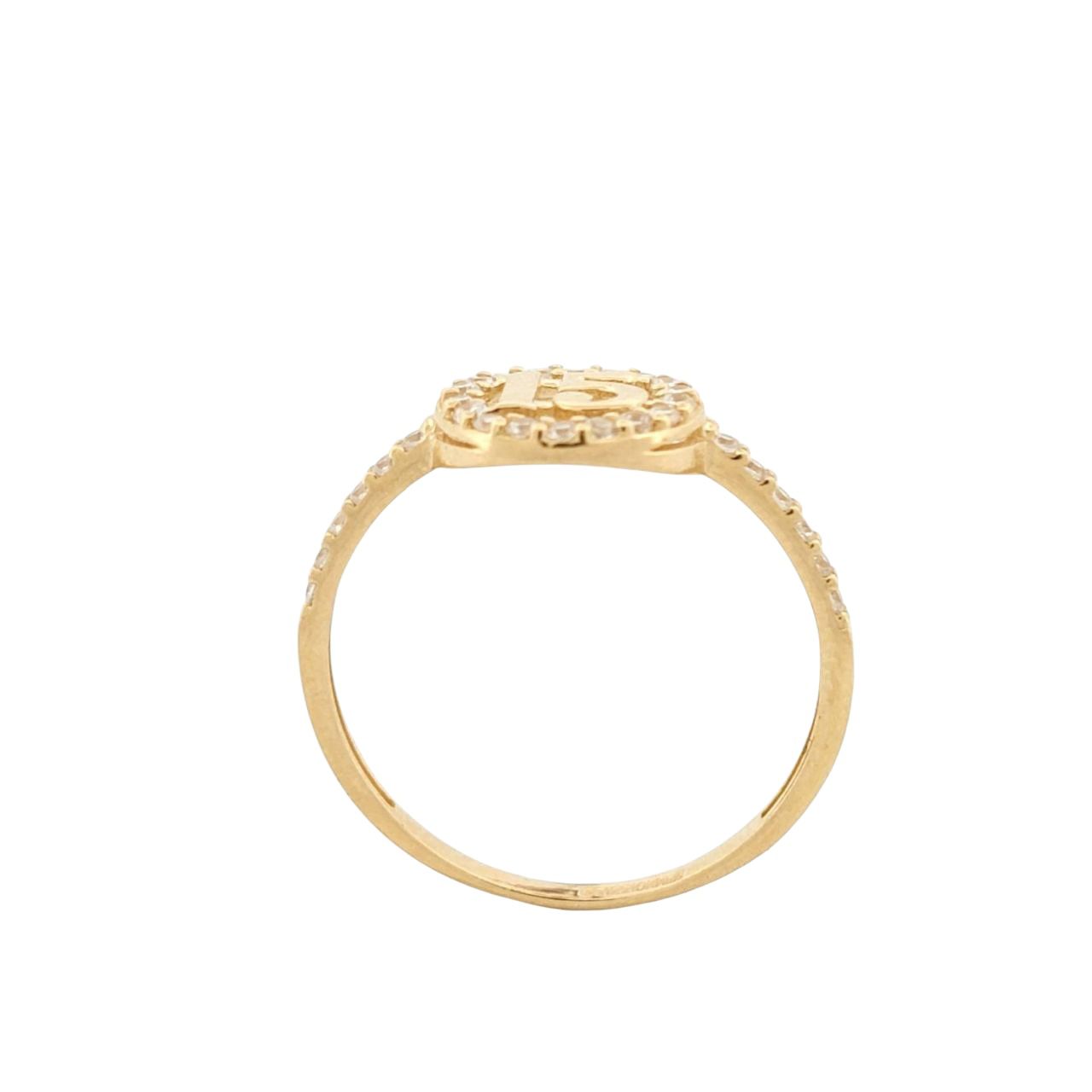 Anillo Xv Años Circular Oro 10 K + Obsequio.