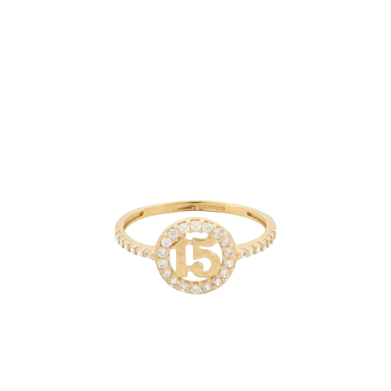Anillo Xv Años Circular Oro 10 K + Obsequio.