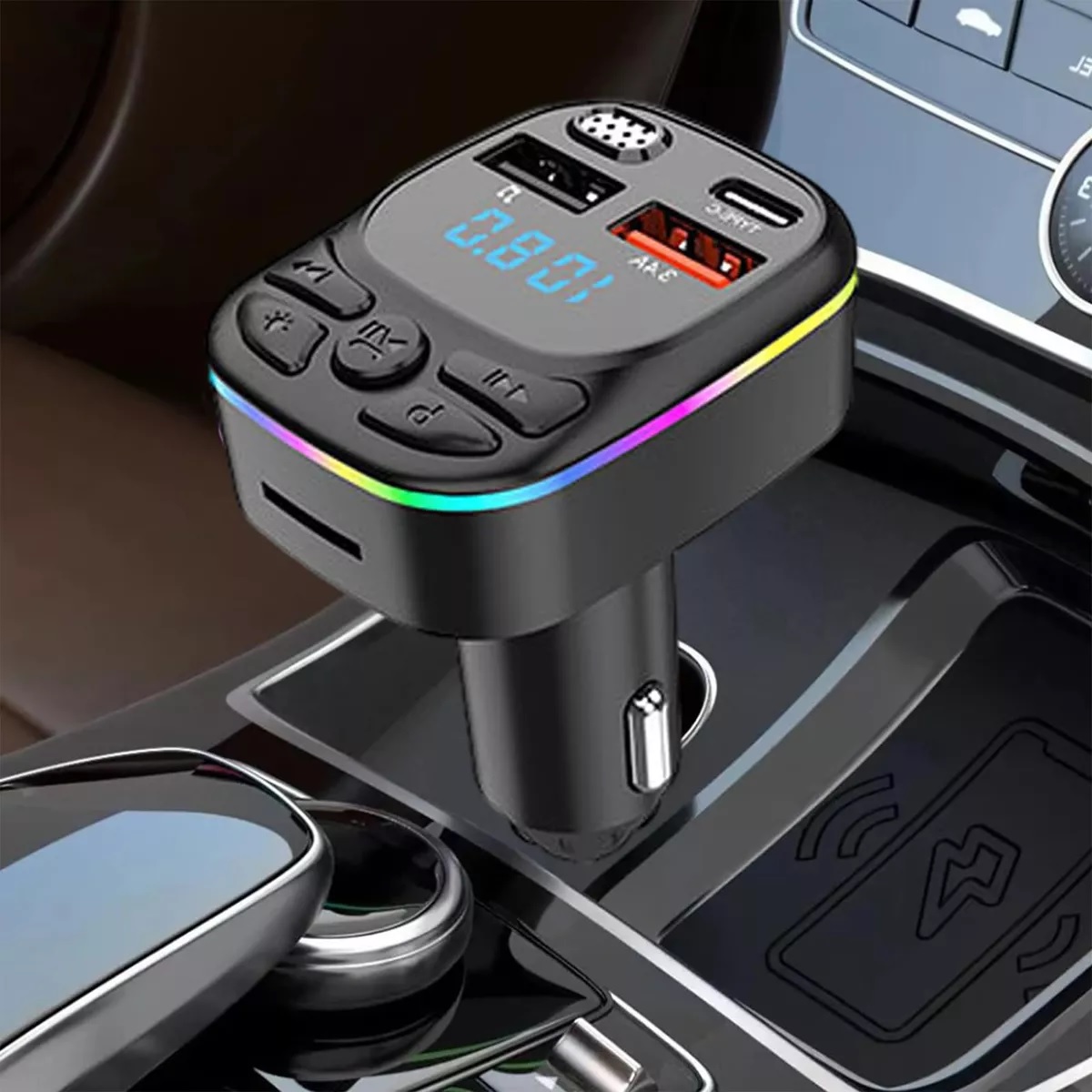 Transmisor Receptor De Audio Estéreo Fm Mp3 P/auto Bluetooth.