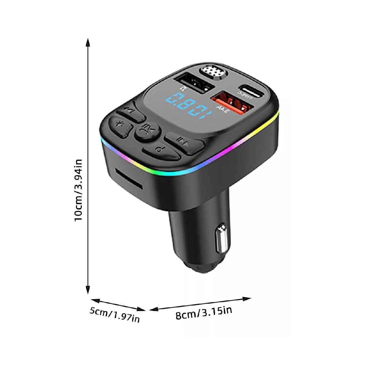 Transmisor Receptor De Audio Estéreo Fm Mp3 P/auto Bluetooth.