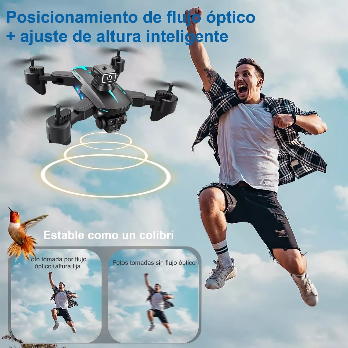 Mini Drone Con 3 Cámara Profesional Control 8k Hd 3 Baterías.