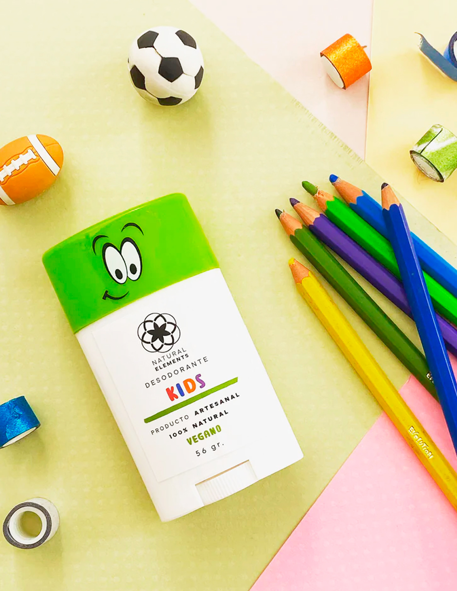 Desodorante para Niños Kids 100 Natural Elements en Barra 56 Gr.  3 Pack.
