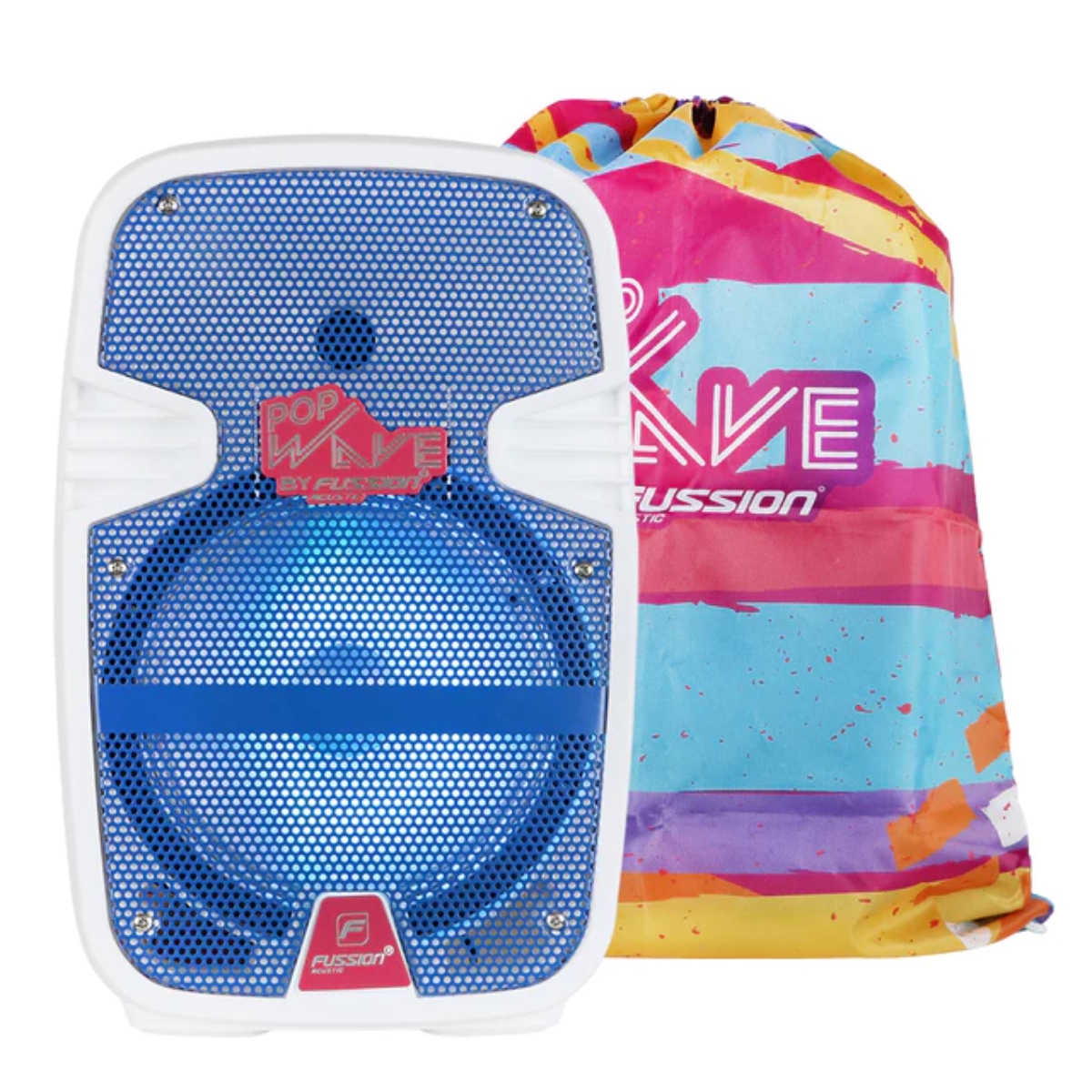 Bafle Amplificado Fussion PBS-9936WH 8" 20W C/Backpack Blanco ENDY5*