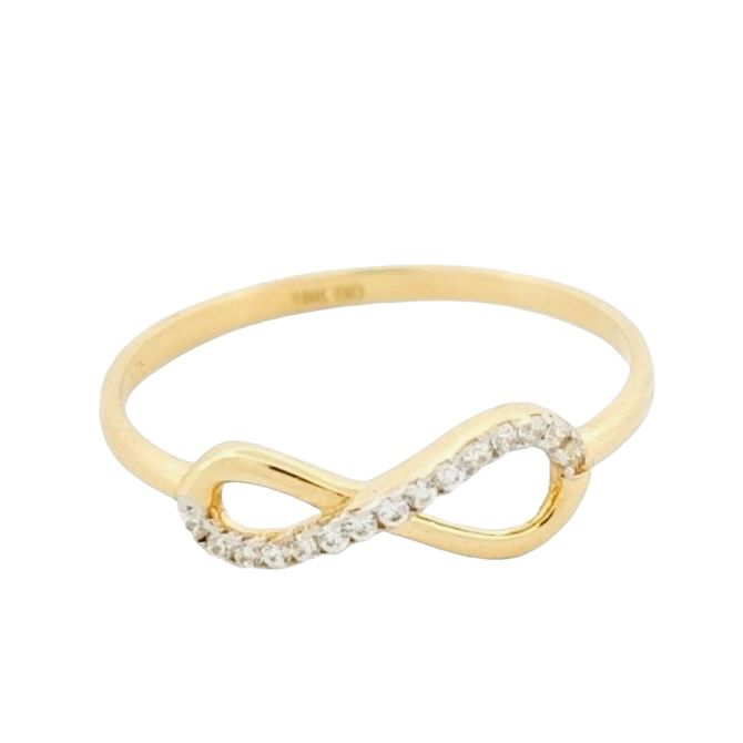 Anillo Infinito Degradado Oro 10 K + Obsequio.