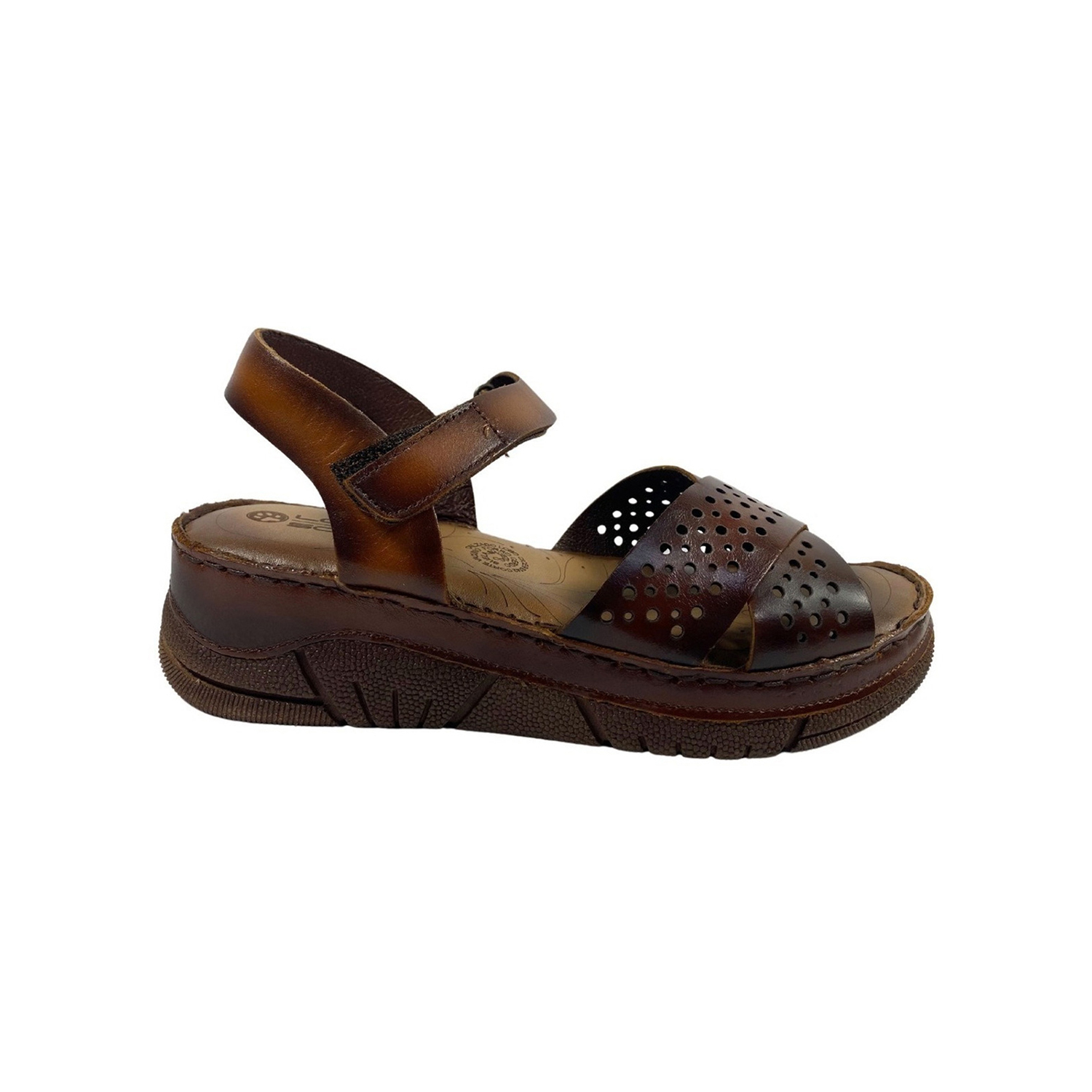 Sandalia Huarache Piel Para Dama Lobo Solo 1705 Naranja.