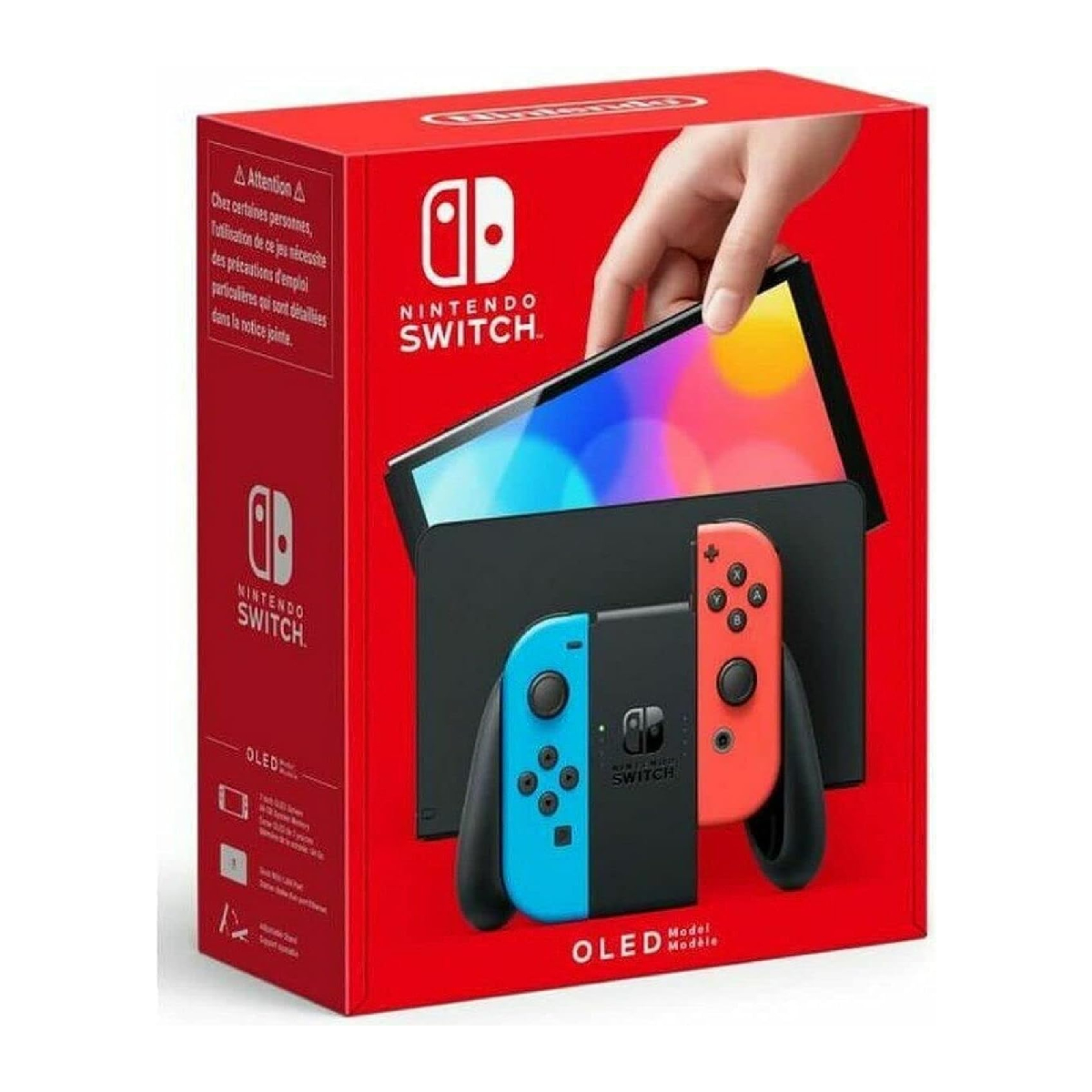 Nintendo Switch Consola Oled Joy-Con Azul Neón y Rojo Neón