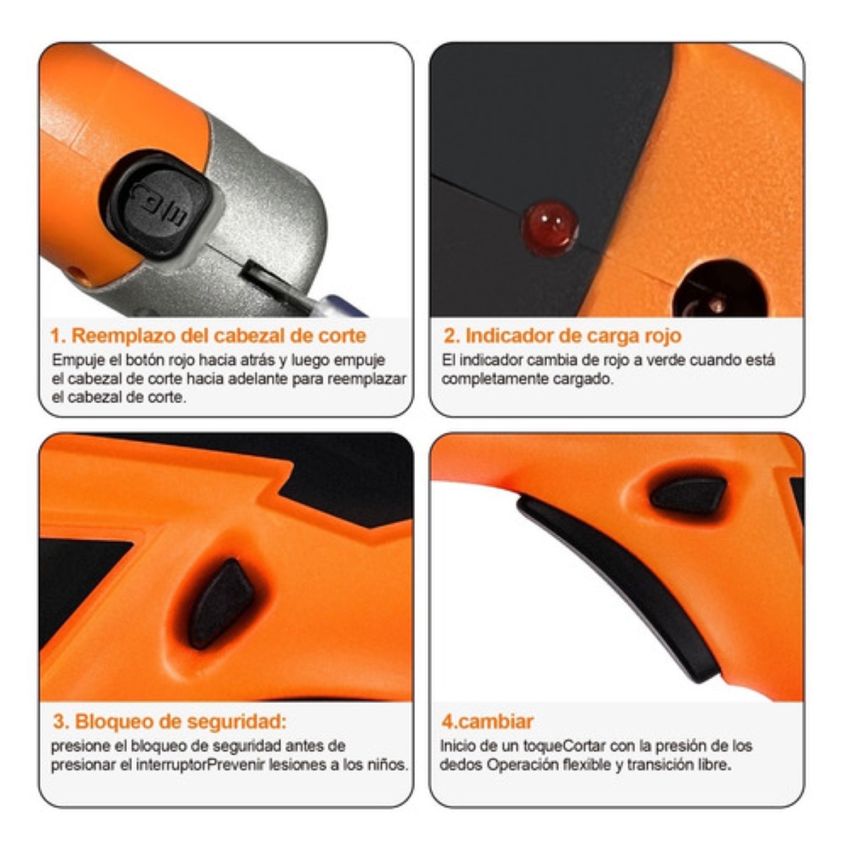 Tijeras Eléctricas Inalámbricas Para Cortar Tela naranja