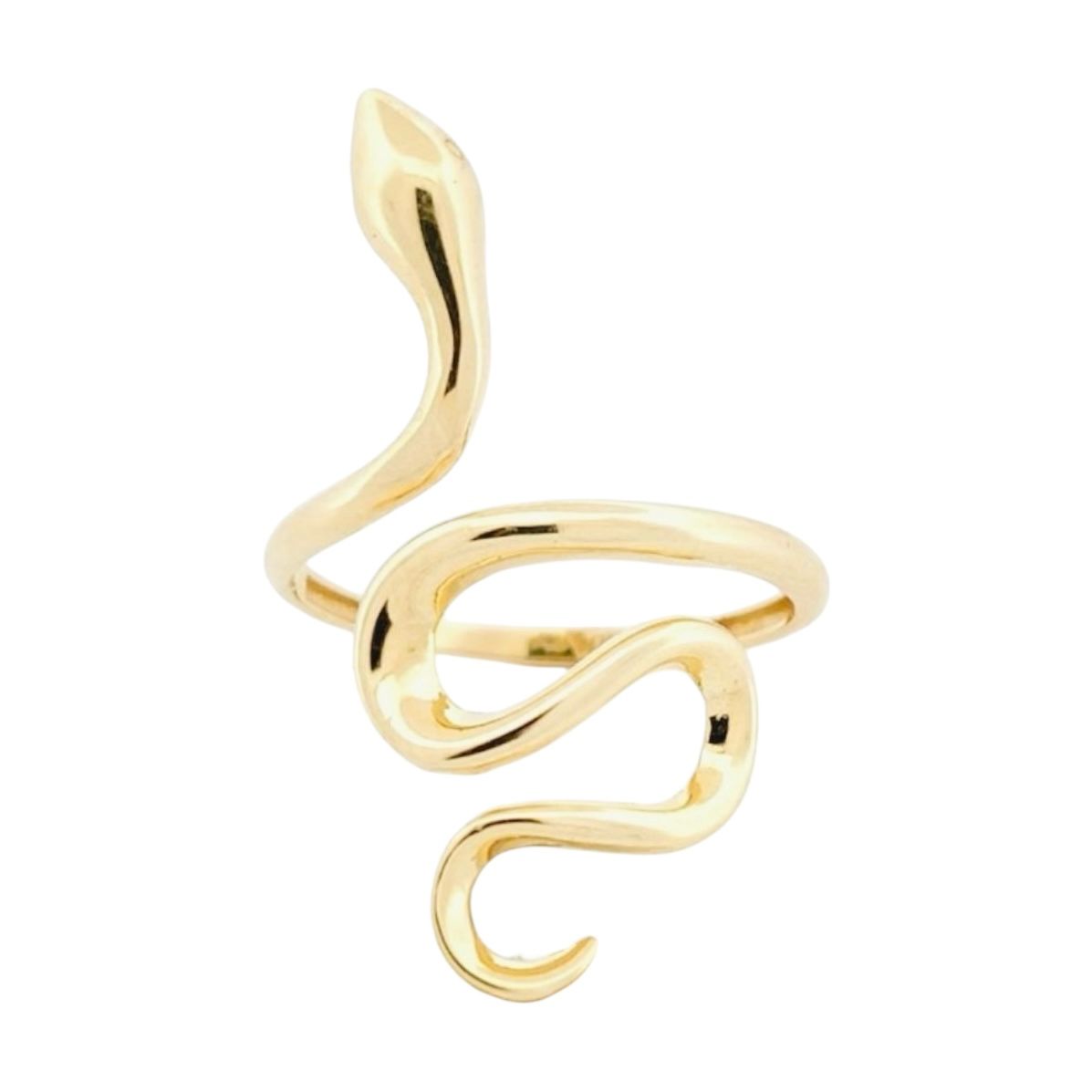 Anillo Serpiente Larga Liso Oro 10 K + Obsequio.