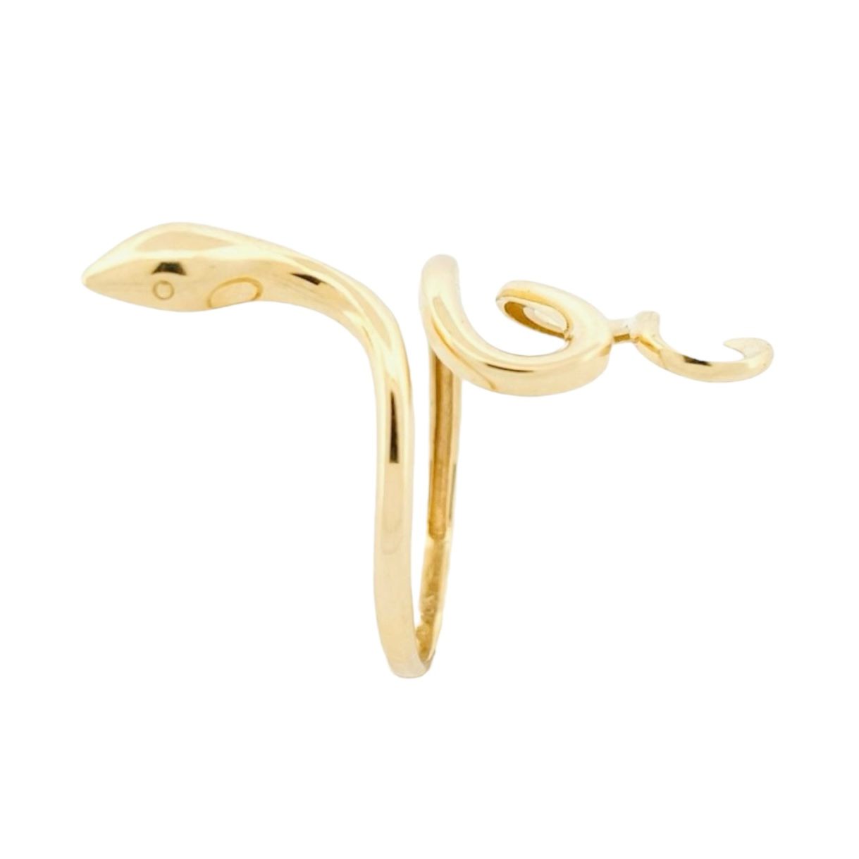 Anillo Serpiente Larga Liso Oro 10 K + Obsequio.