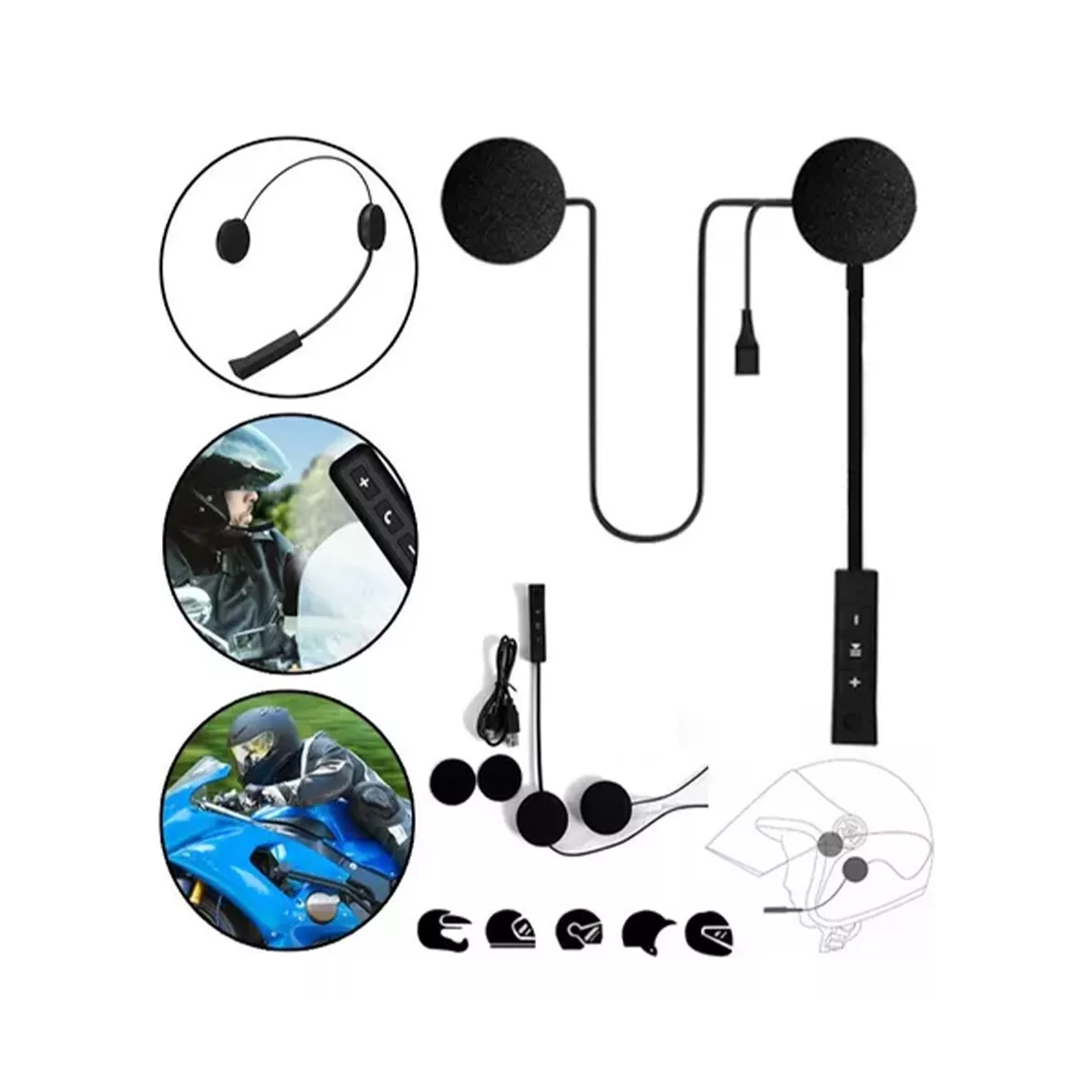 Auriculares Bluetooth Con Micrófono Casco De Motocicleta.
