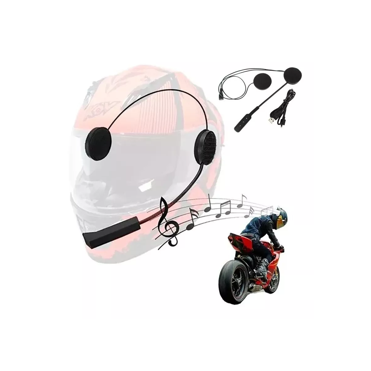 Auriculares Bluetooth Con Micrófono Casco De Motocicleta.