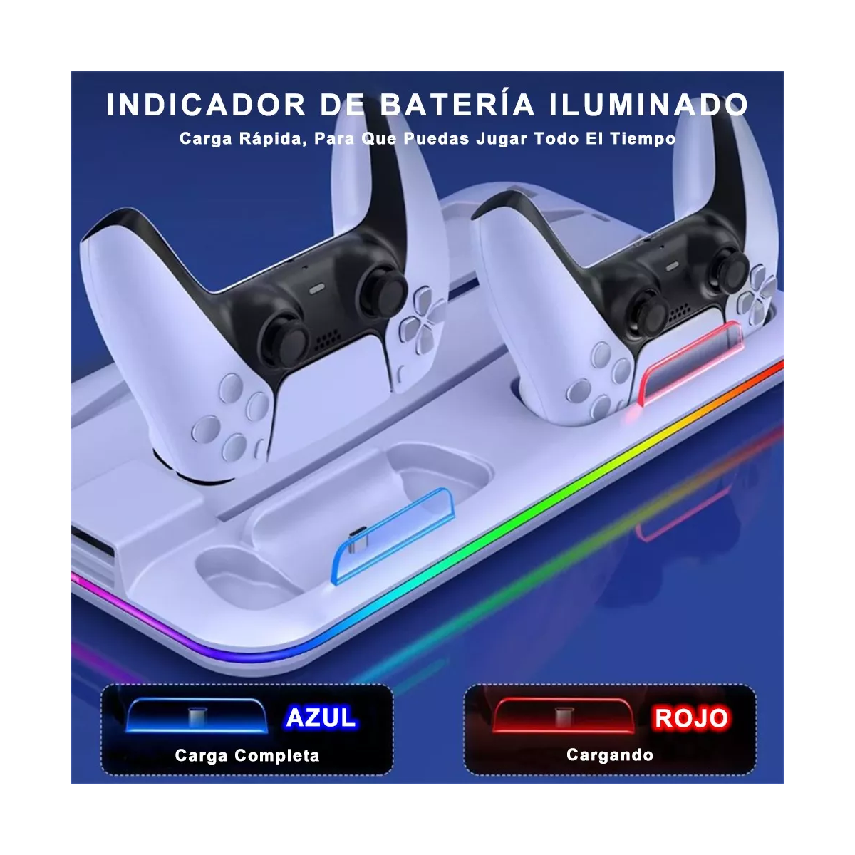 Base De Cargador Enfriadora Para Ps5 Disco/digital Usb C.