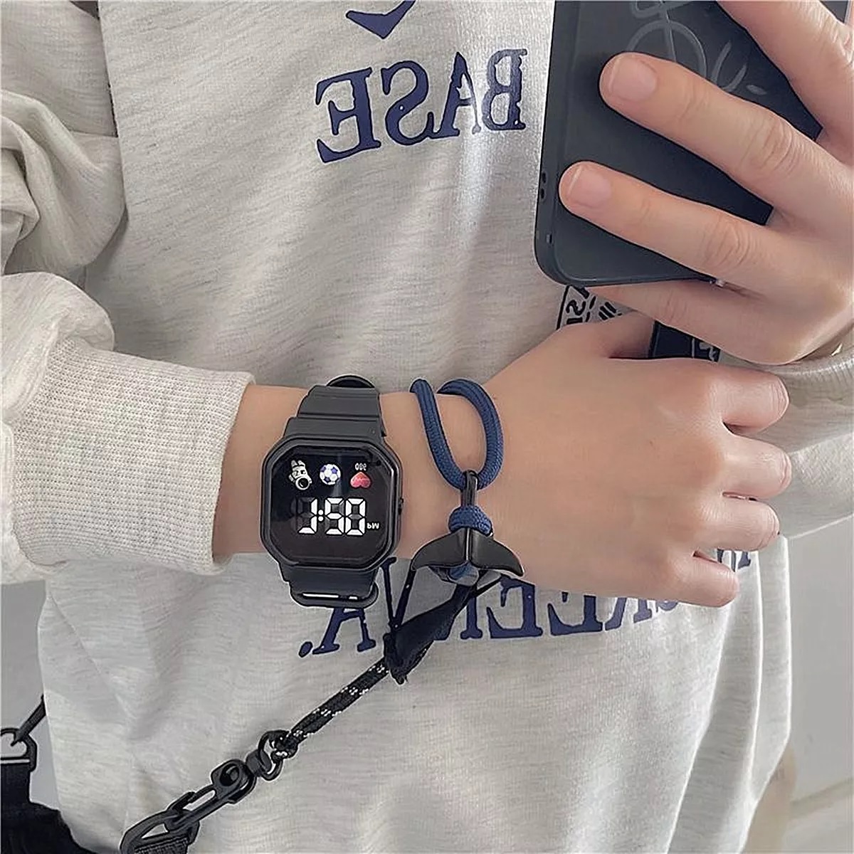 Reloj Deportivo Contra Agua Pantalla Digital Negro.