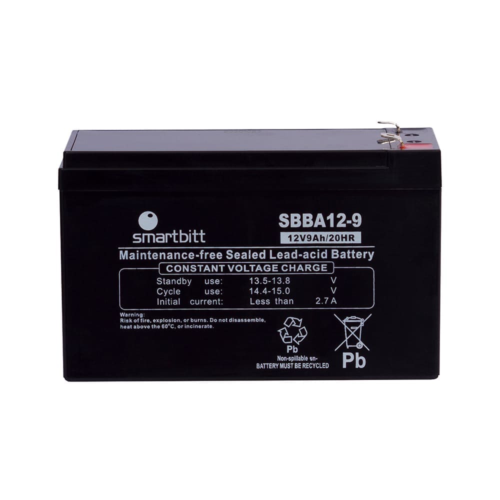 Batería Smartbitt de 12V-9AH, de reemplazo para UPS, CCTV, Alarmas & Control de Acceso