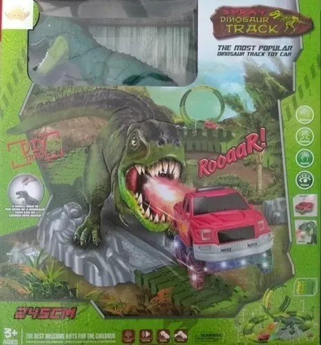 Pista De Carreras Dinosaurio Spray Track 105 Pza 245 Cm Niñ@.