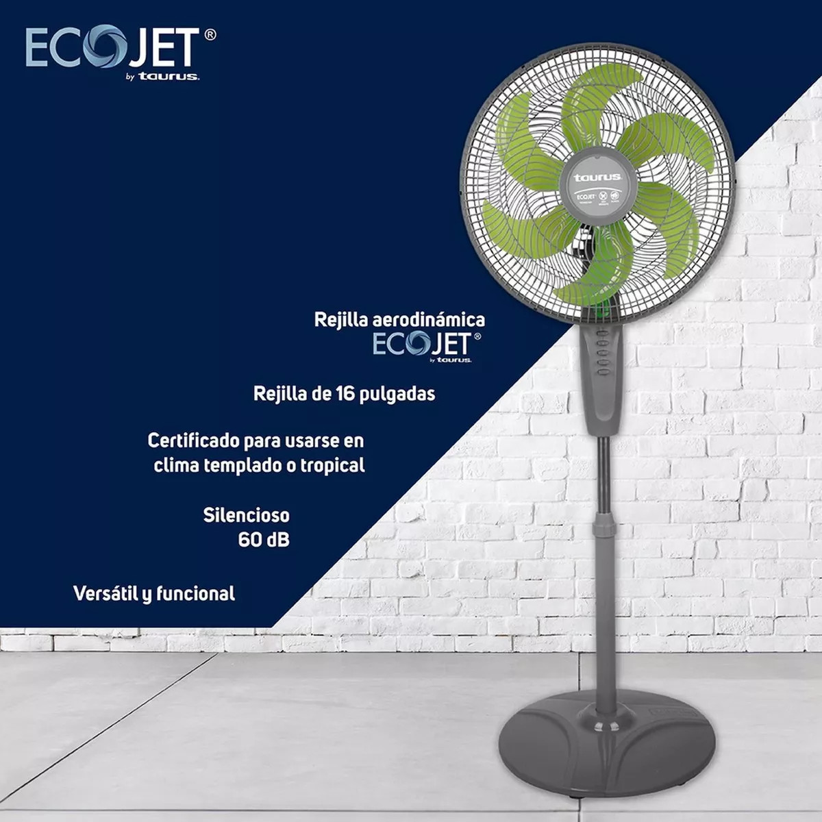Ventilador de pedestal TAURUS 18" anti-mosquitos 3vel 6aspas.