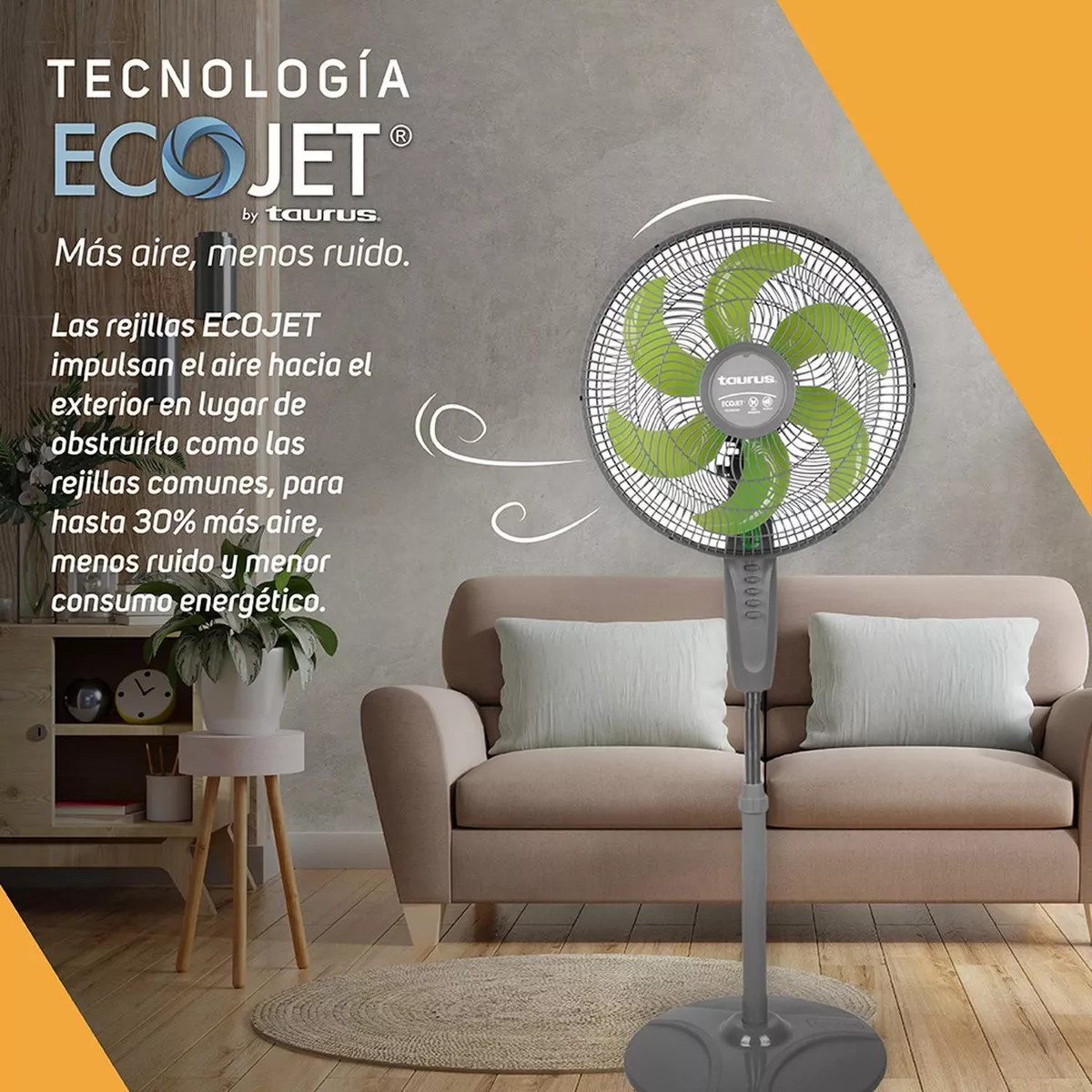 Ventilador de pedestal TAURUS 18" anti-mosquitos 3vel 6aspas.