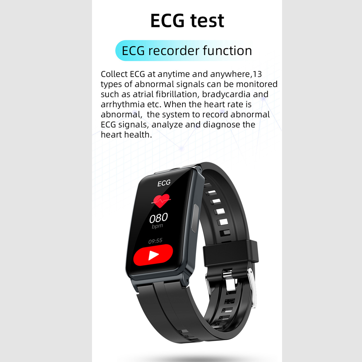Reloj Inteligente Smartwatch Reloj Ep01 Fralugio Mide Glucosa Ecg Hr Bp Bpo2