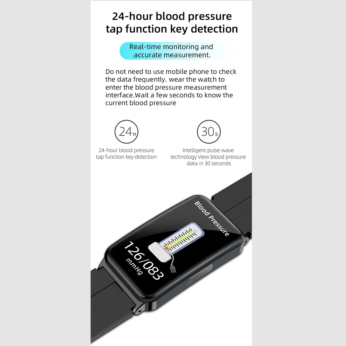 Reloj Inteligente Smartwatch Reloj Ep01 Fralugio Mide Glucosa Ecg Hr Bp Bpo2