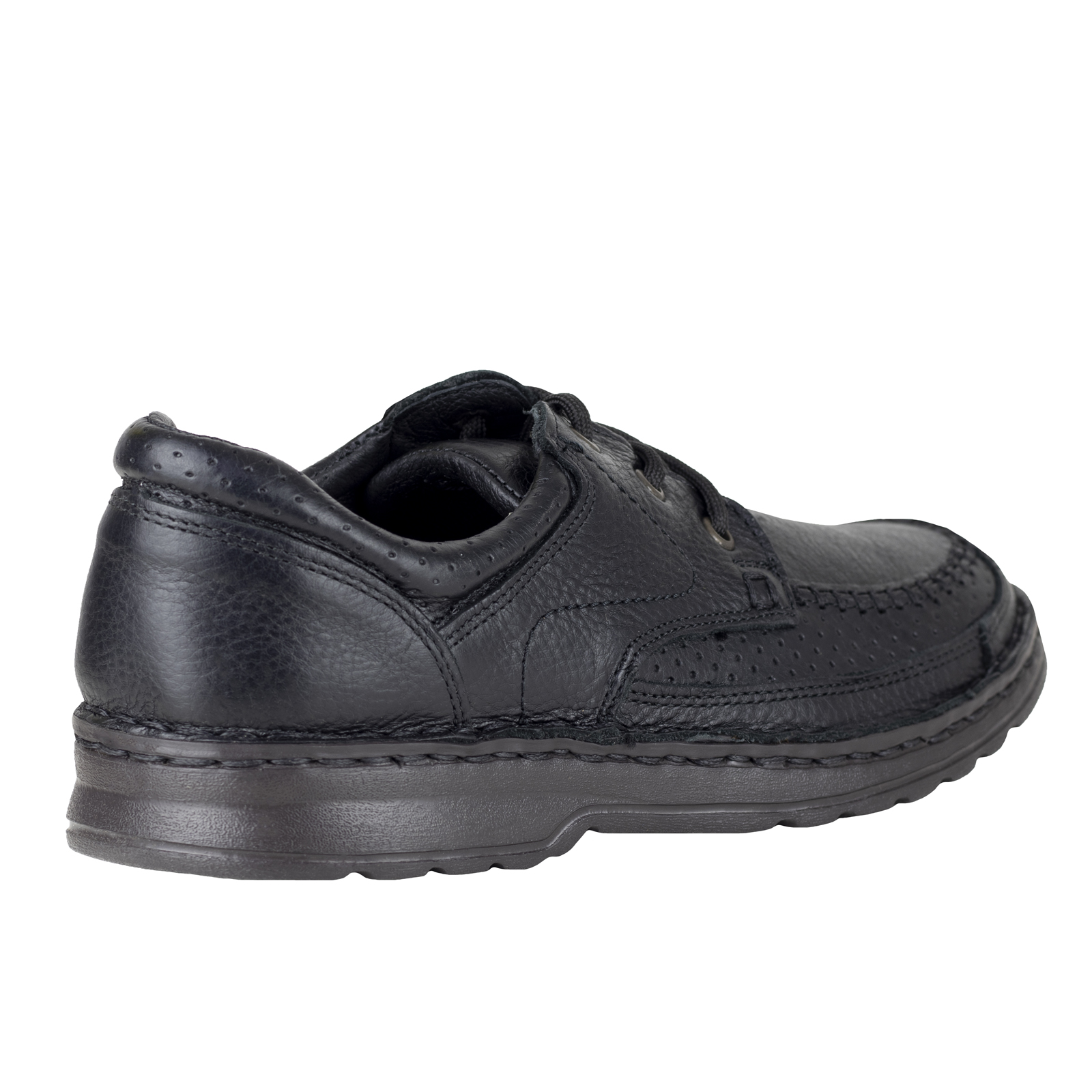 Zapato Derby Hombre Confort Piel Graneada Lobo Solo 9653 Negro.