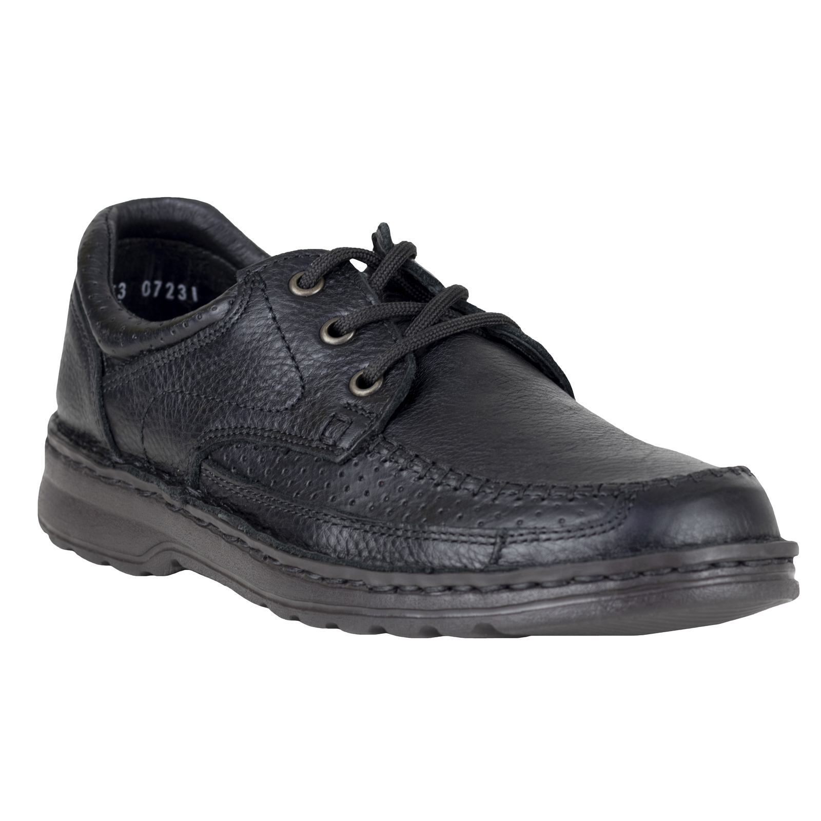 Zapato Derby Hombre Confort Piel Graneada Lobo Solo 9653 Negro.