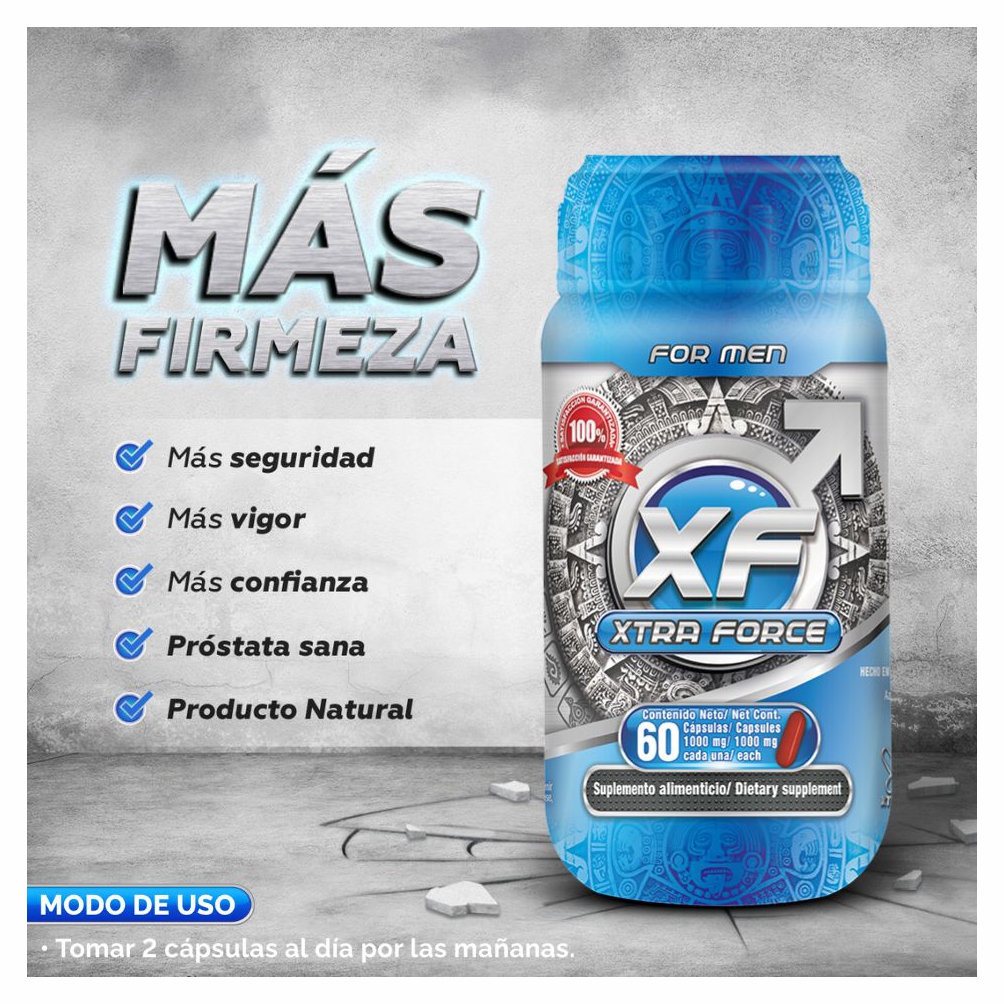 Vigorizante masculino, Próstata Sana, Xtraforce 100% Garantizado  Frasco 180 Cápsulas