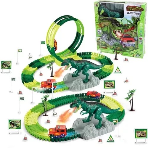 Pista De Carreras Dinosaurio 104 Piezas 146 Cm Spay Dinosaurio.