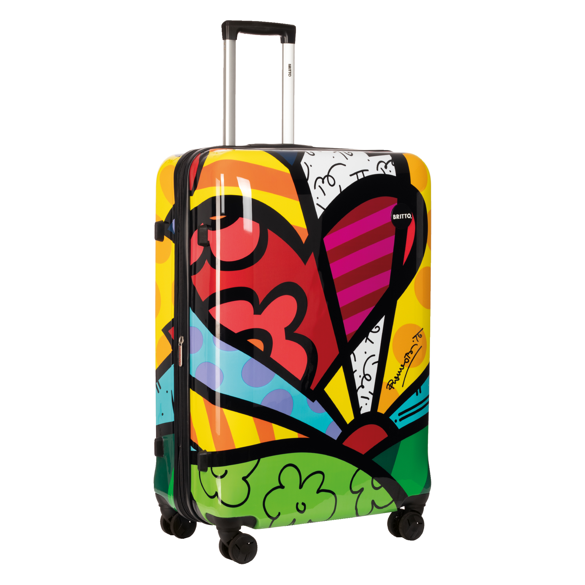 Maleta Rígida Romero Britto Heart Multicolor 28".