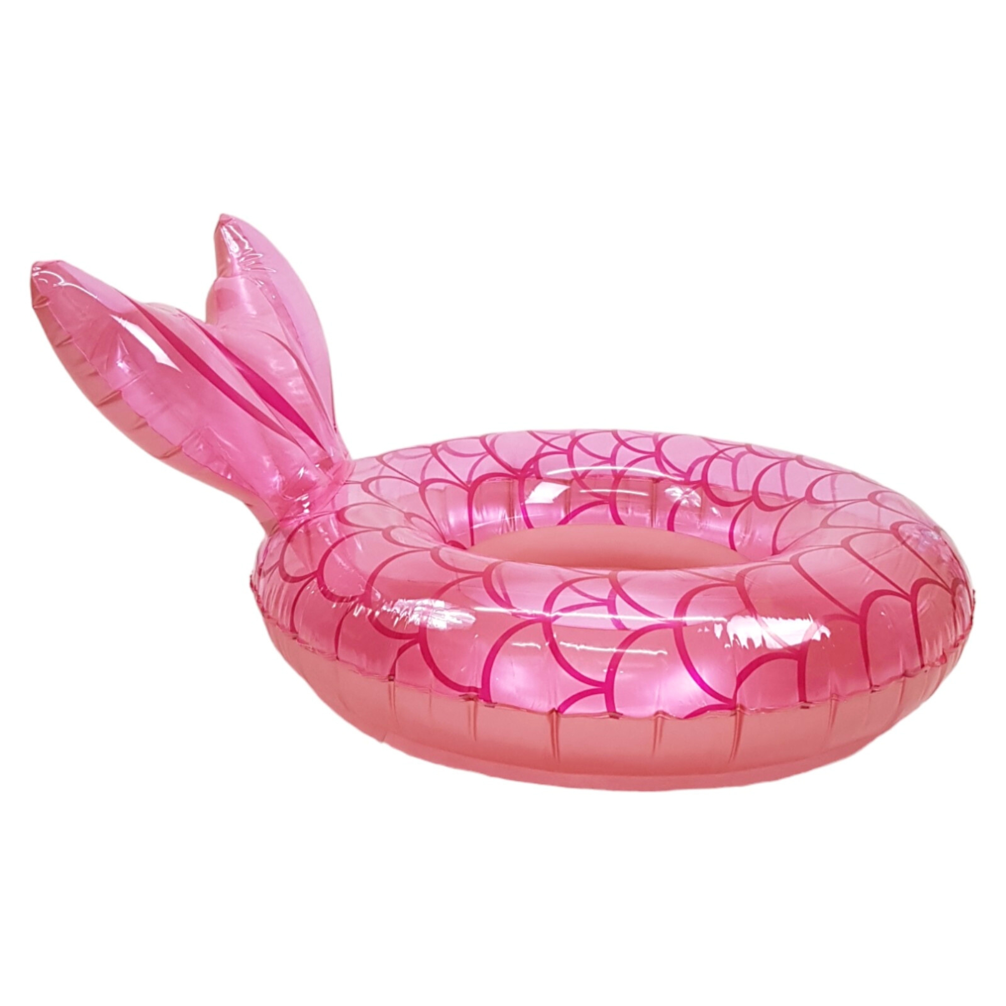 Salvavidas Inflable Cola de Sirena, Juguete de Alberca 74 cm - Rosa.