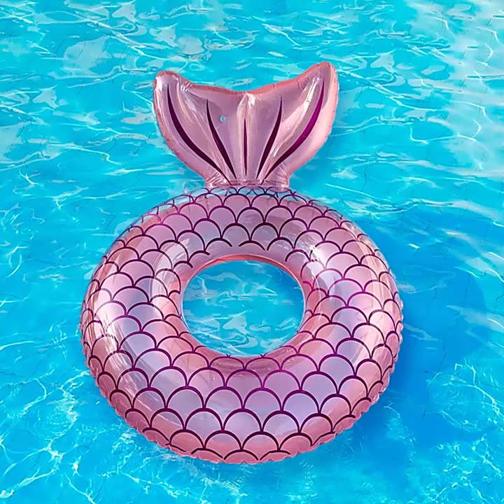 Salvavidas Inflable Cola de Sirena, Juguete de Alberca 74 cm - Rosa.