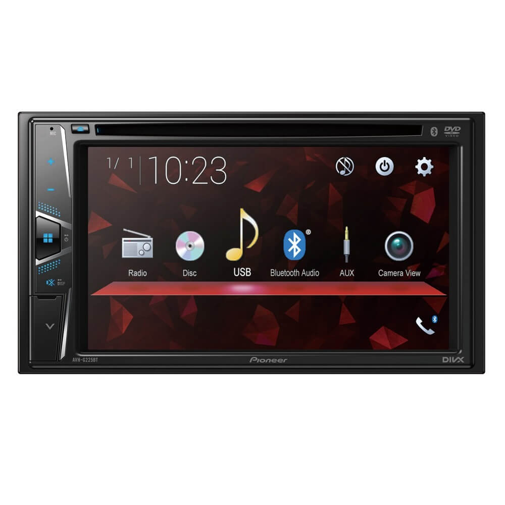 Autoestéreo 6.2" doble din marca Pioneer.