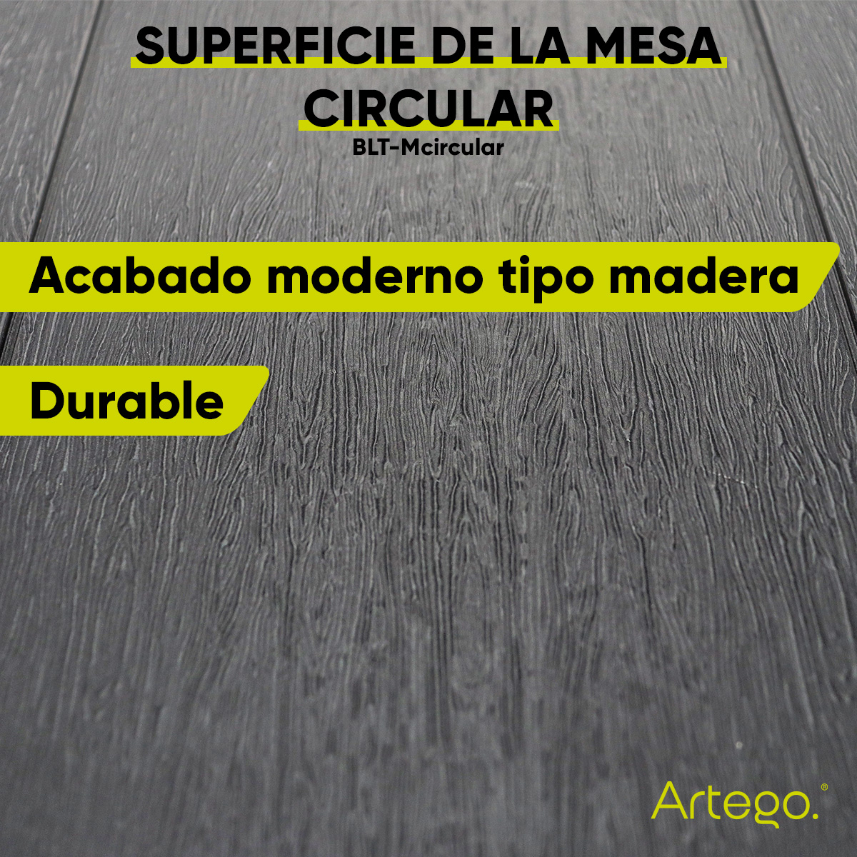 Mesa circular plegable acabado tipo madera plástico HDPE ligera Folding table mesa compacta para terraza jardín balcón apoyo eventos de 80cm.