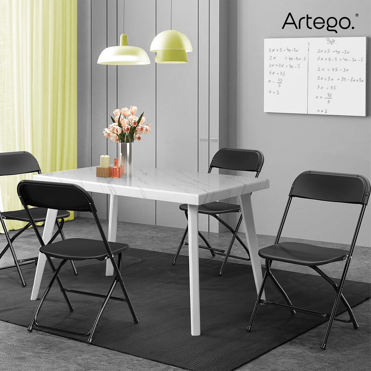 Silla plegable plástico HDPE ligera Folding chair silla jardín eventos fiestas reuniones para exterior paquete de 5 sillas.