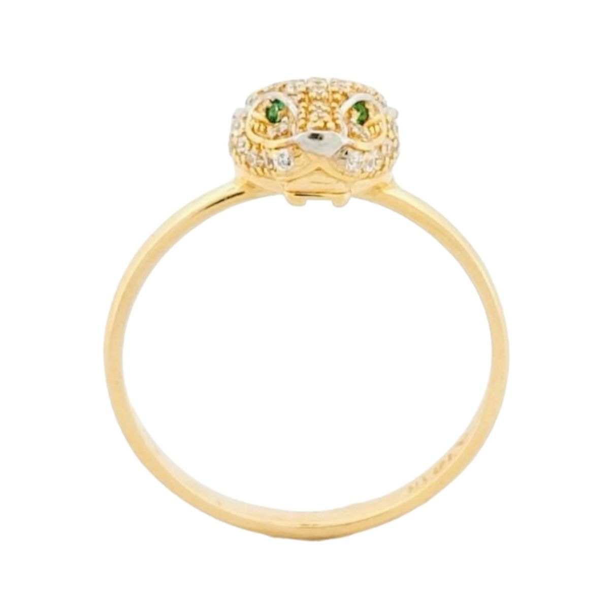 Anillo Jaguar Cubierto Zirconias Oro 14 K + Obsequio.
