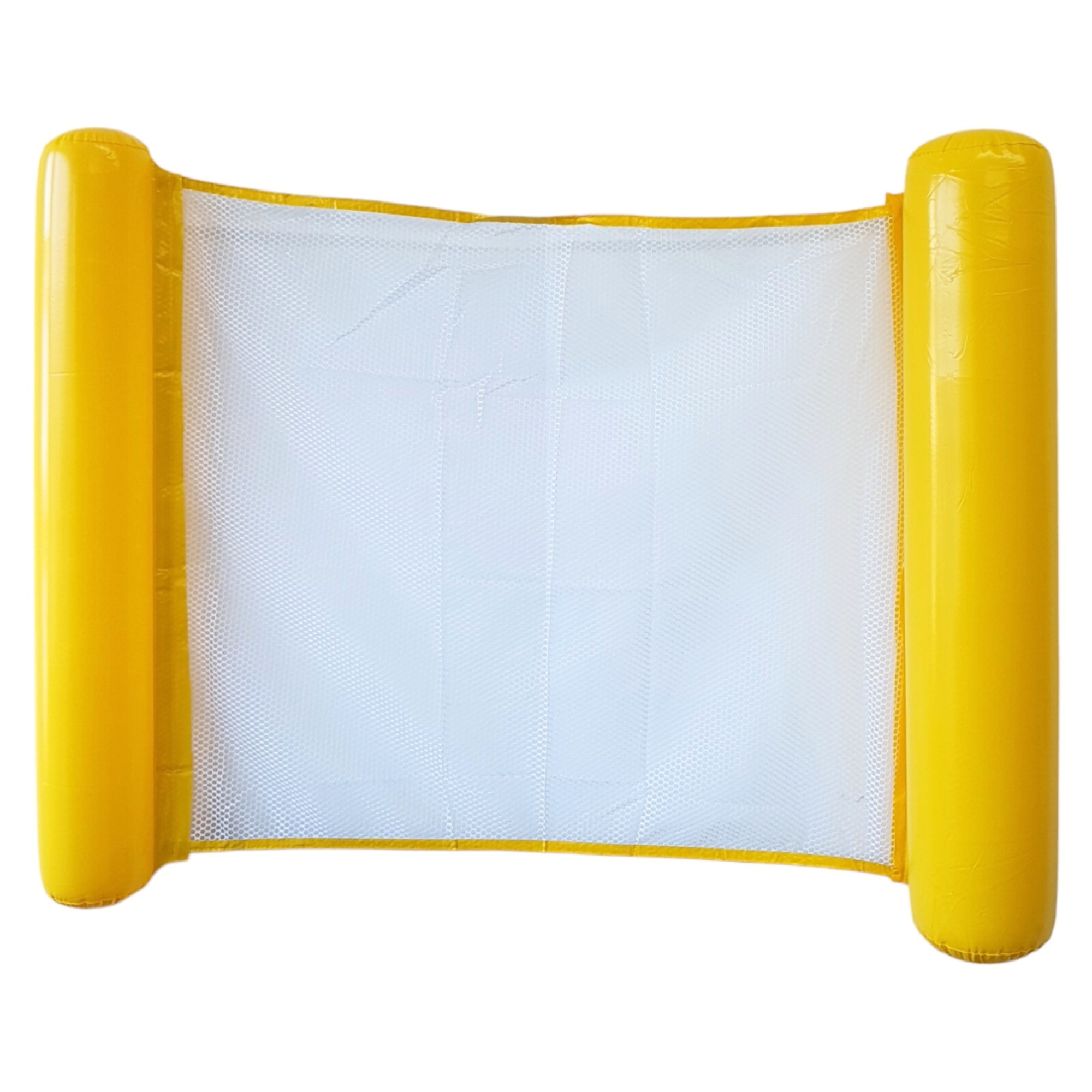 Hamaca Inflable con Red para Piscina, Cama Flotante de 102 cm - Amarillo.