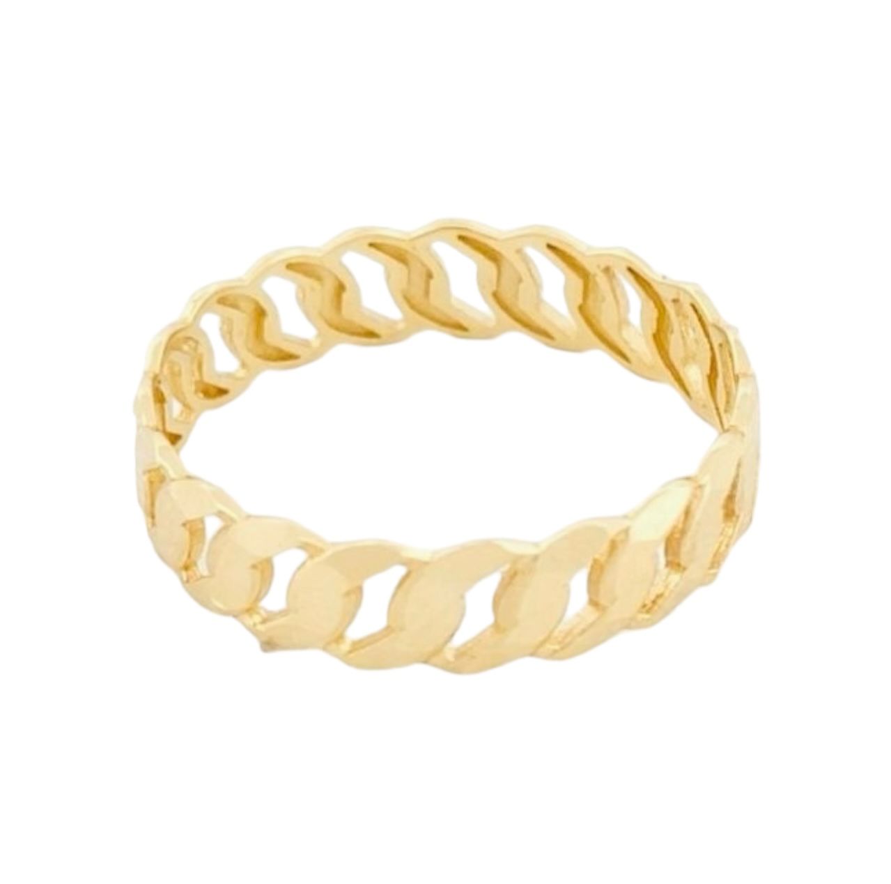 Anillo Eslabones Oro Macizo 6 Mm 14 K + Obsequio.
