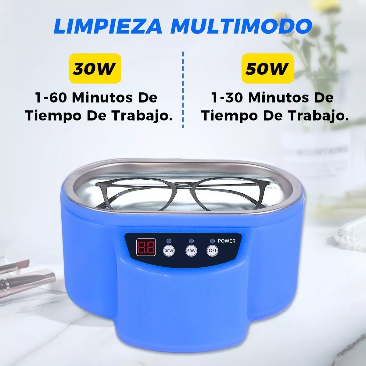 Limpiadora Ultrasónica Automática Digital Para Joyas Lentes.