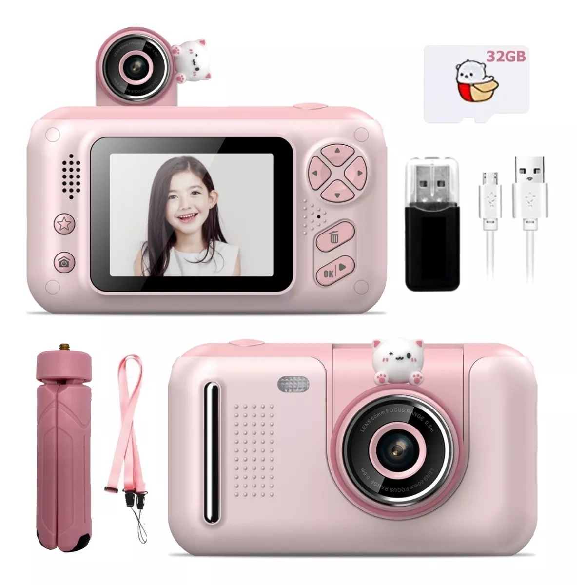 Camara Fotografica Digital Infantil Mini Niños Videos Fotos Rosa.