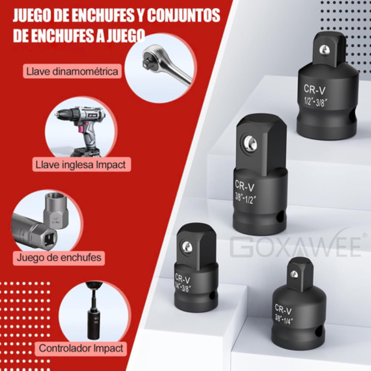 Juego Adaptadores Para Dados Y Llaves De Impacto 6 Pz