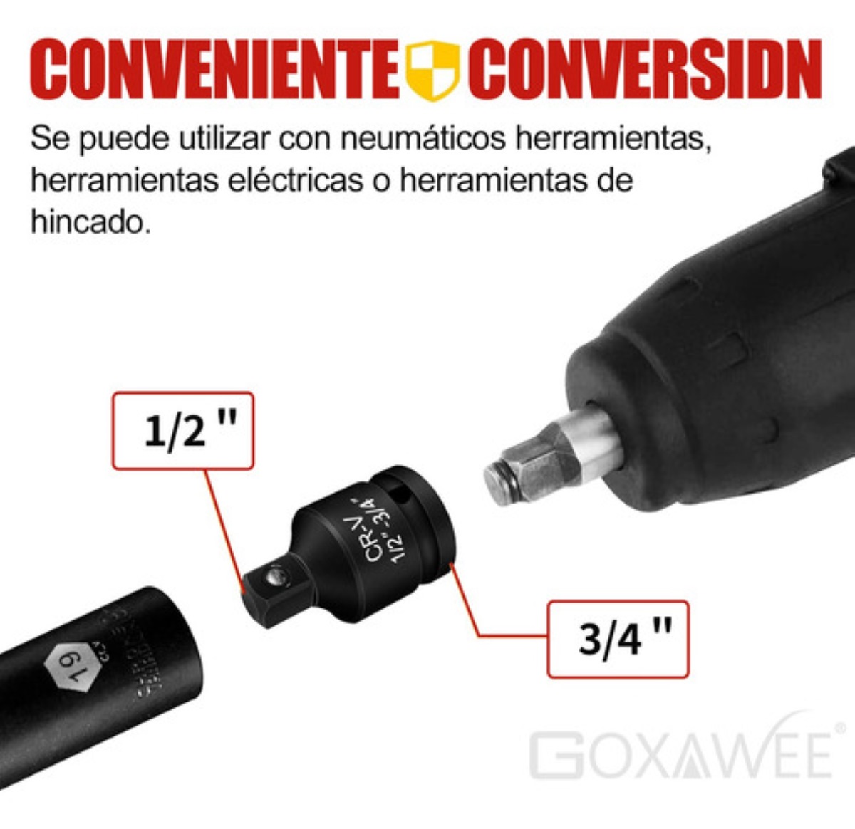 Juego Adaptadores Para Dados Y Llaves De Impacto 6 Pz