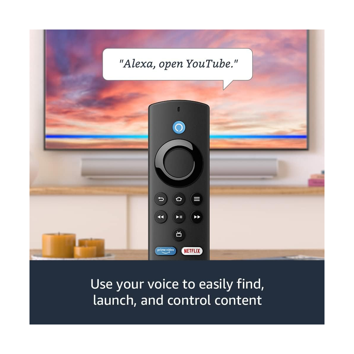 Control Remoto Por Voz Alexa Fire TV Stick Lite.