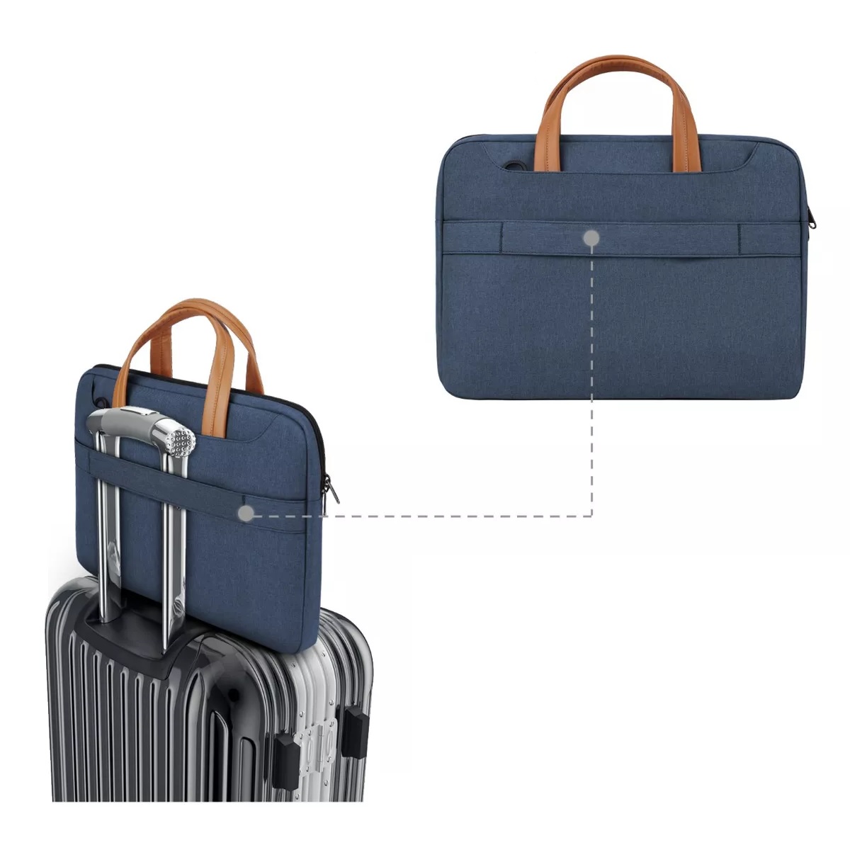 Maletín Para Portátil Impermeable Bolsa De 14 Pulgadas Azul.