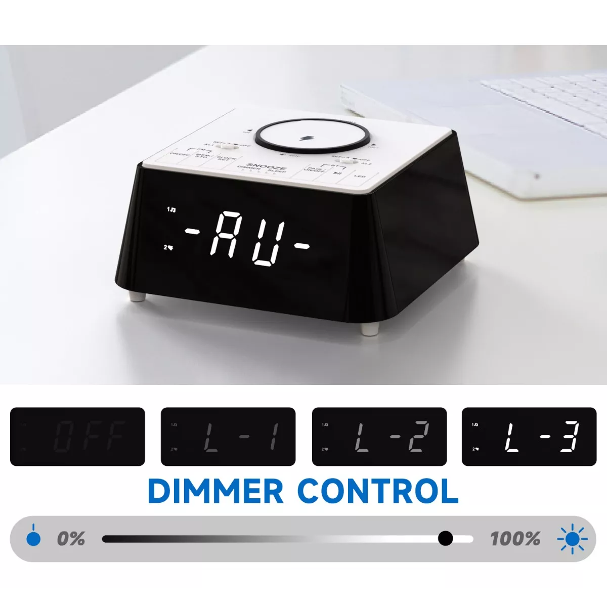 Reloj Despertador Digital Led Con Bocina Bluetooth Y Fm.