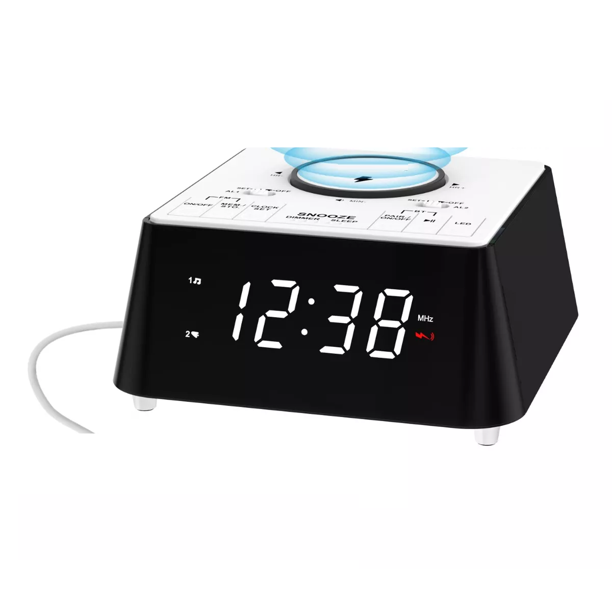 Reloj Despertador Digital Led Con Bocina Bluetooth Y Fm.